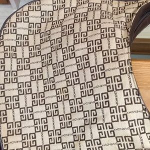 Vintage Givenchy cloth handbag with leather trim